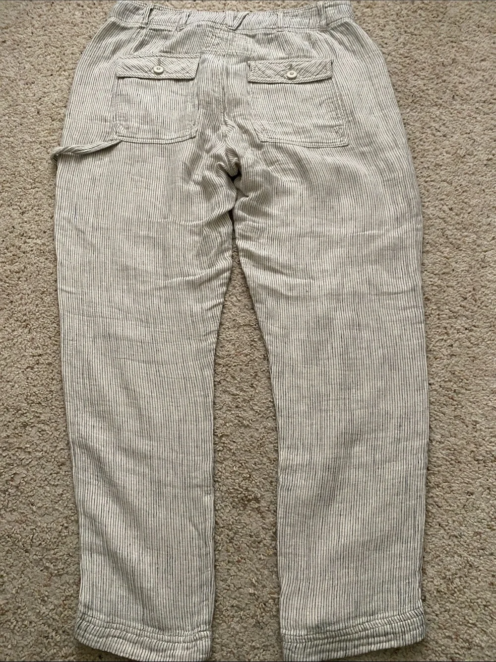 Free People Emerson Striped Linen/Rayon Blend Pants. Size 8. No Belt.